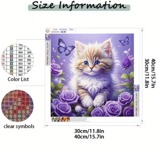 Preview: Diamond Painting Katze & Schmetterlingen